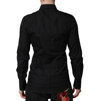 Dolce & Gabbana Black GOLD Long Sleeves Dress Formal Shirt