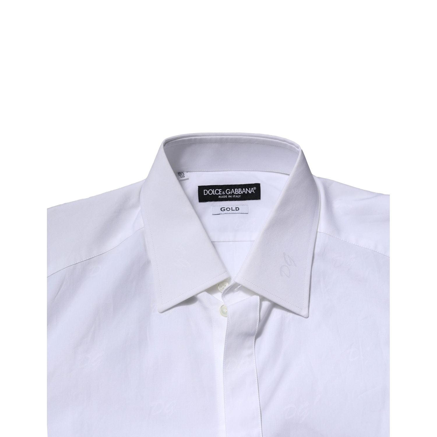 Dolce & Gabbana White GOLD Long Sleeves Dress Formal Shirt