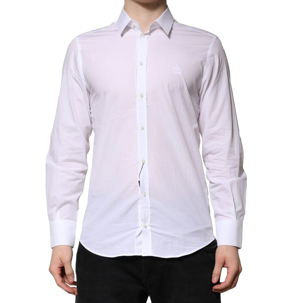 Dolce & Gabbana White MARTINI Long Sleeves Men Formal Shirt TSH906817-39