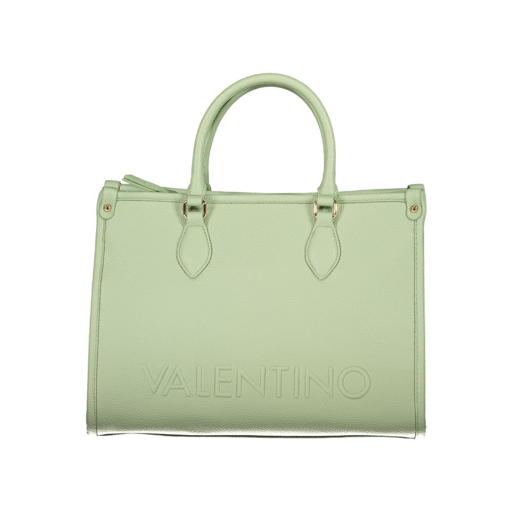 Mario Valentino Green Polyethylene Handbag with handles, adjustable shoulder strap, internal pocket, and logo.