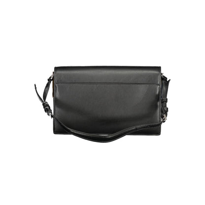 Calvin Klein Black Polyester Women Handbag with adjustable shoulder handle and dual compartments for urban sophistication.