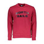 North Sails Red Cotton Men Sweater with crew neck long sleeves and logo