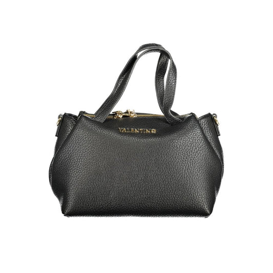 Mario Valentino Black Polyethylene Women Handbag with dual handles and zip closure