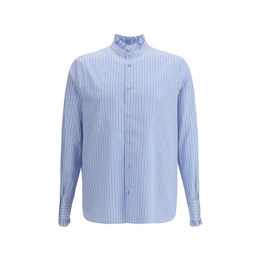 Valentino Light Blue Cotton Pattern Shirt