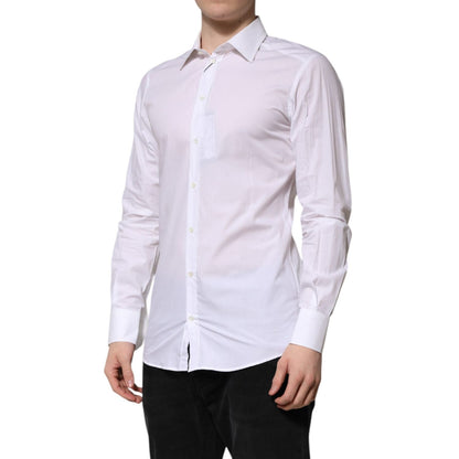 Dolce & Gabbana White GOLD Long Sleeves Dress Formal Shirt
