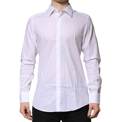 Dolce & Gabbana White MARTINI Long Sleeve Dress Formal Shirt