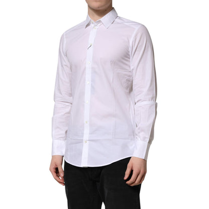 Dolce & Gabbana White Cotton Long Sleeves Dress Formal Shirt