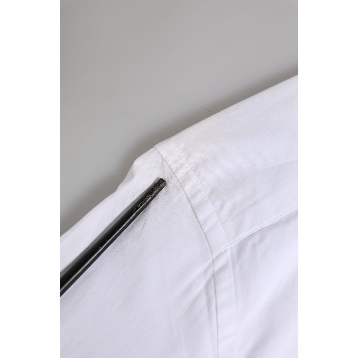 Dolce & Gabbana White Cotton Long Sleeves GOLD Formal Shirt