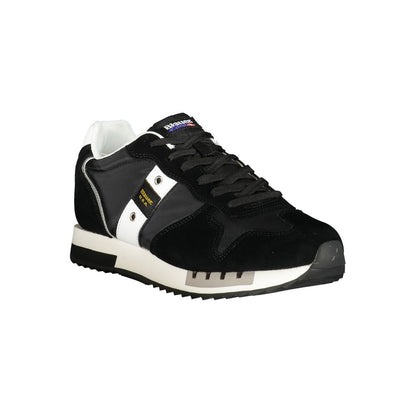 Blauer Black Polyester Men Sneaker with sleek design and contrast detailing.