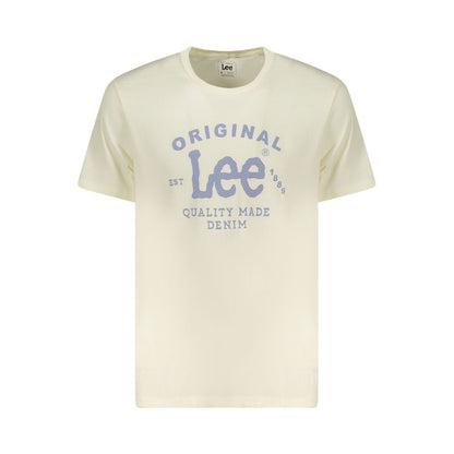 Lee Beige Cotton Men T-Shirt