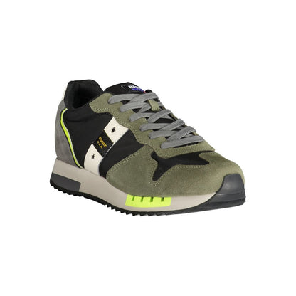 Blauer Green Polyester Sneaker with contrasting details and logo