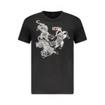 Cavalli Class Black Cotton Men T-Shirt CA-36637-XXL