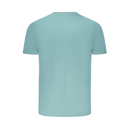 Back view of Lee Green Cotton Men T-Shirt showcasing short sleeves and regular fit design