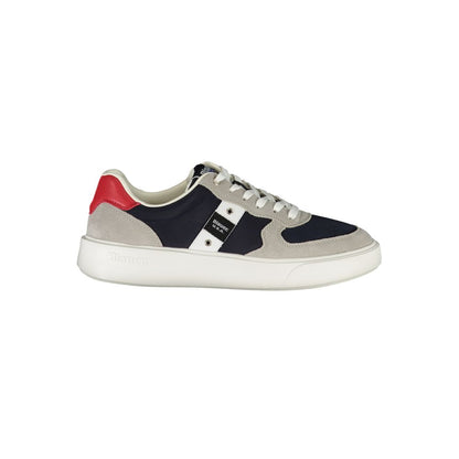 Blauer Blue Leather Men Sneaker showcasing luxury and trendy style with bold blue color and iconic logo.
