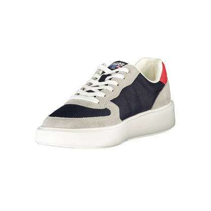Alt Tag: Sleek Blauer Blue Leather Men Sneaker in bold colors with contrasting details and Blauer logo for luxury and style.