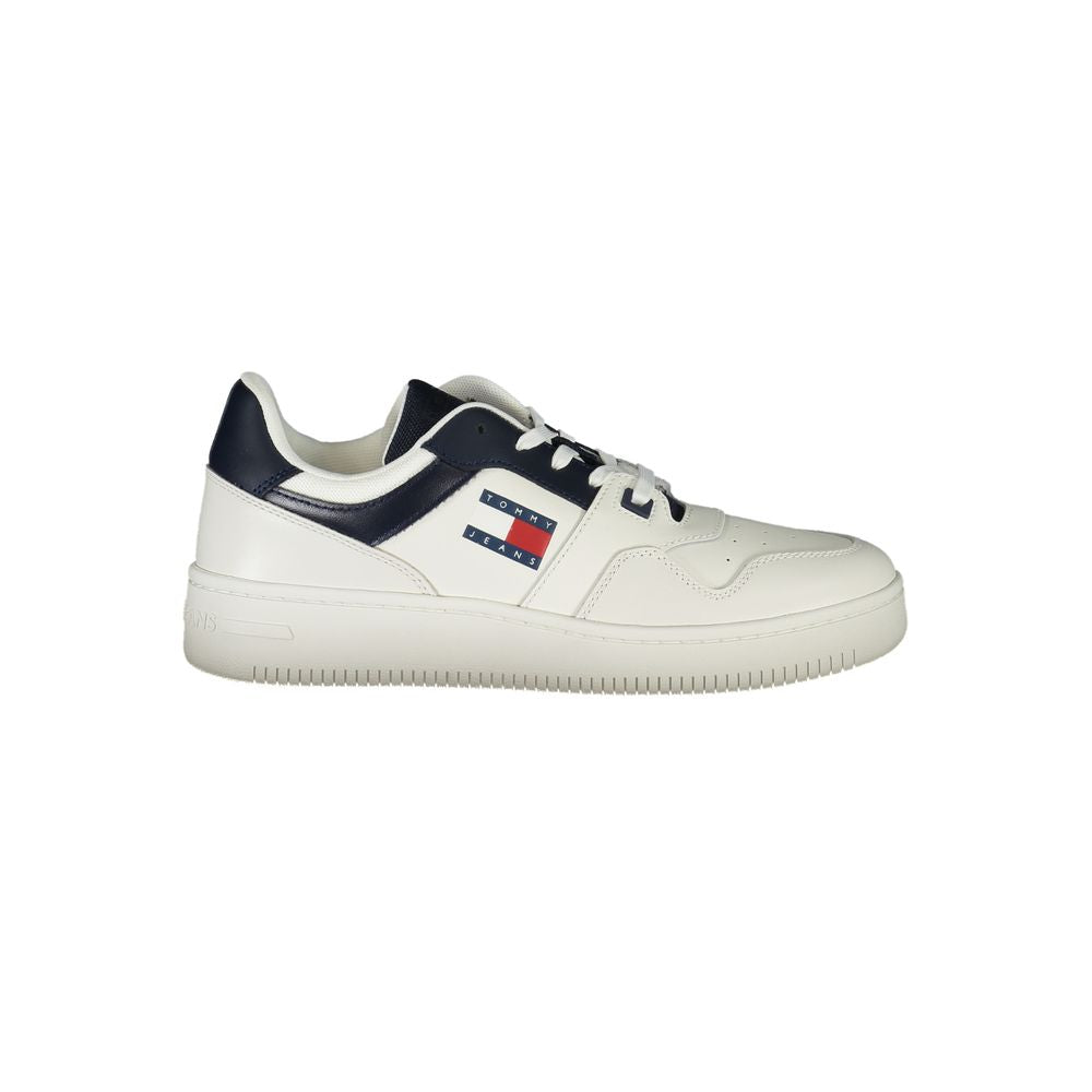 Tommy Hilfiger Blue Leather Men Sneaker with logo and comfort insole.
