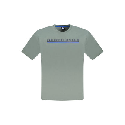 North Sails Green Cotton Men T-Shirt with logo, short sleeve, crew neck, nautical style