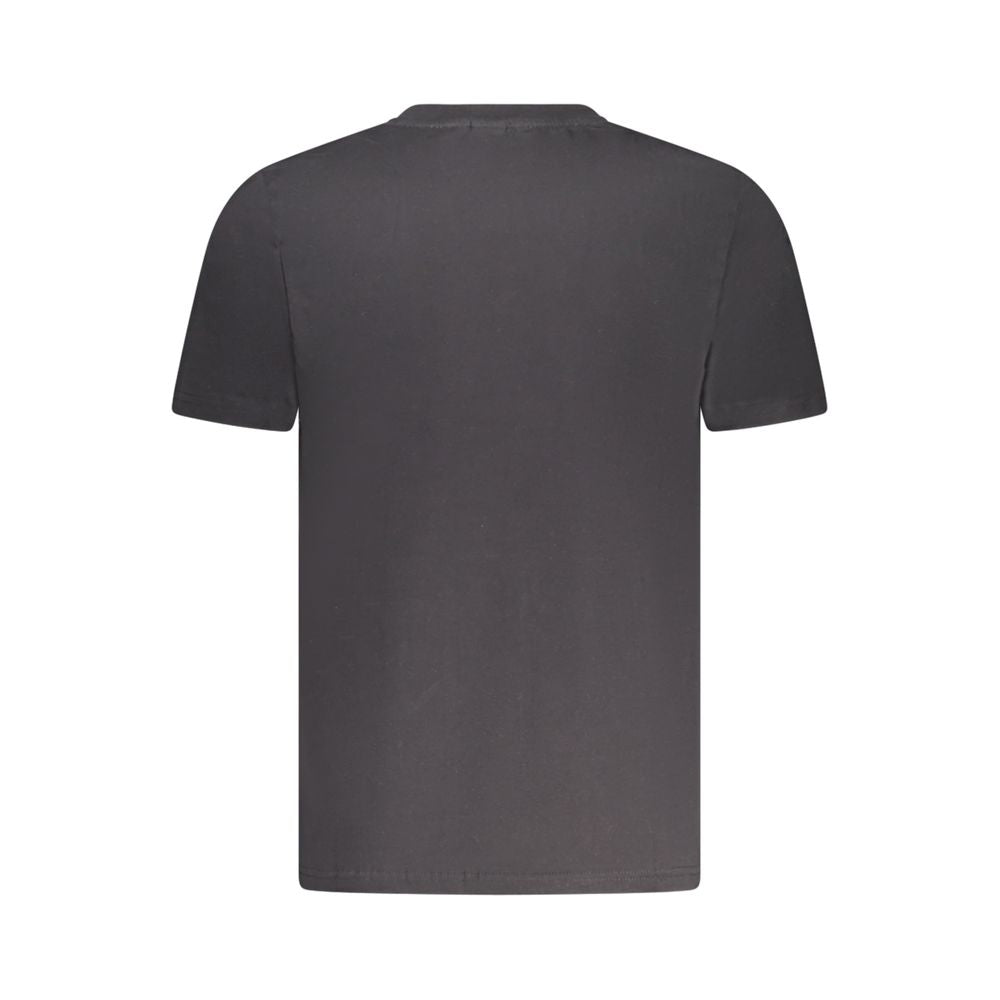 Back view of North Sails Black Cotton Men T-Shirt, short-sleeve and crew neck, featuring premium cotton material.