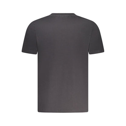 Back view of North Sails Black Cotton Men T-Shirt, short-sleeve and crew neck, featuring premium cotton material.