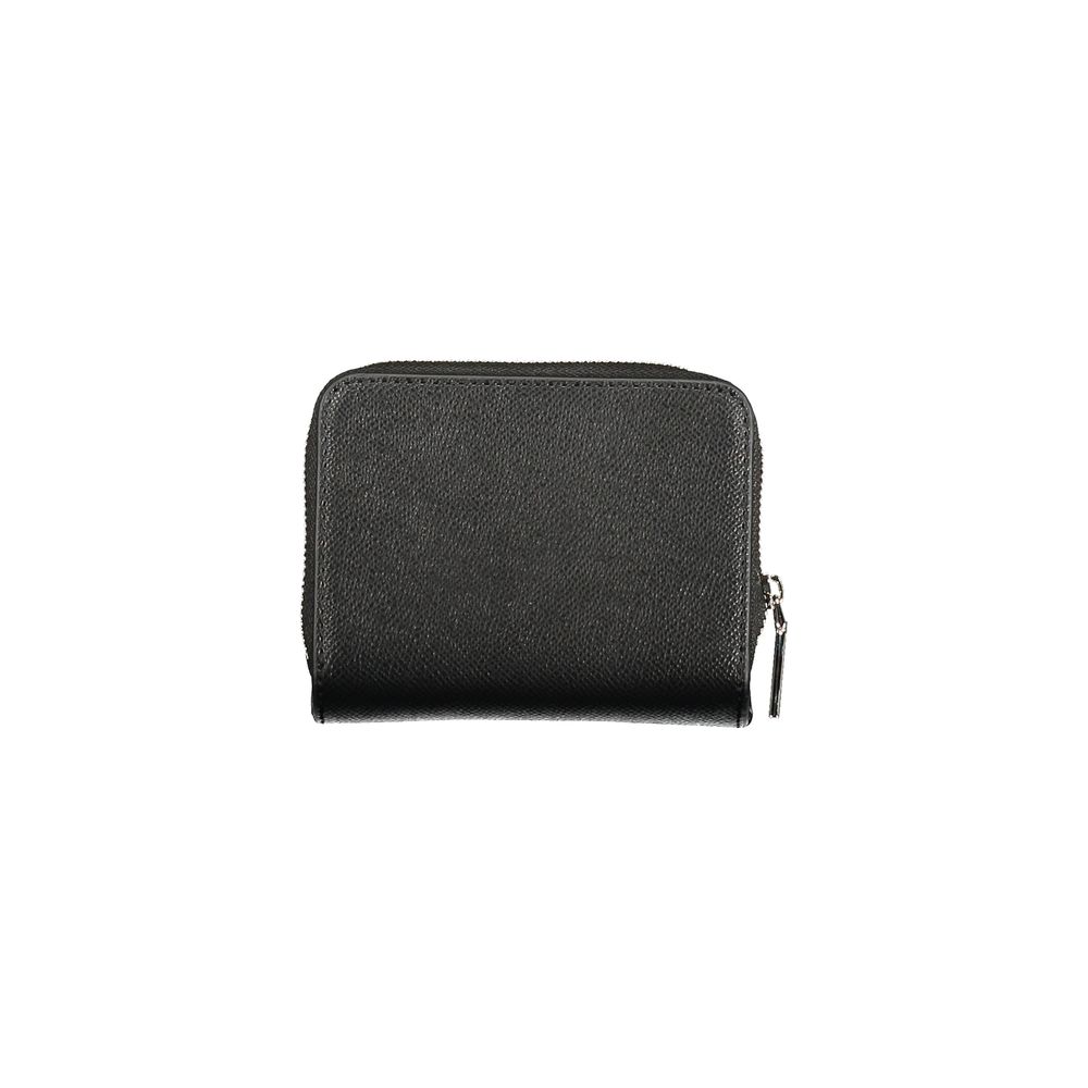 Calvin Klein Black Polyethylene Women Wallet with RFID-blocking technology and double card slots for stylish organization.