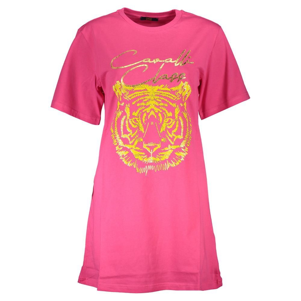 Cavalli Class Pink Cotton T-Shirt