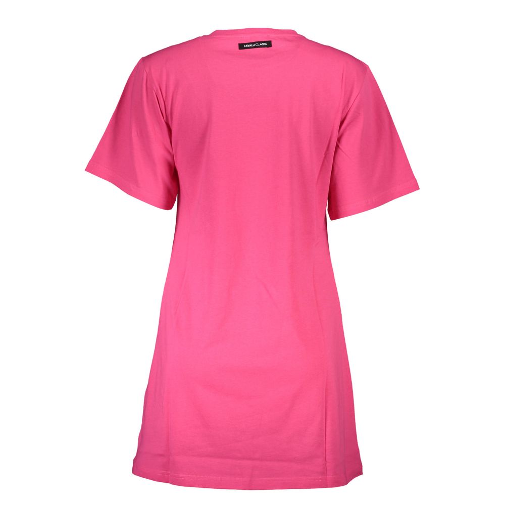 Cavalli Class Pink Cotton T-Shirt