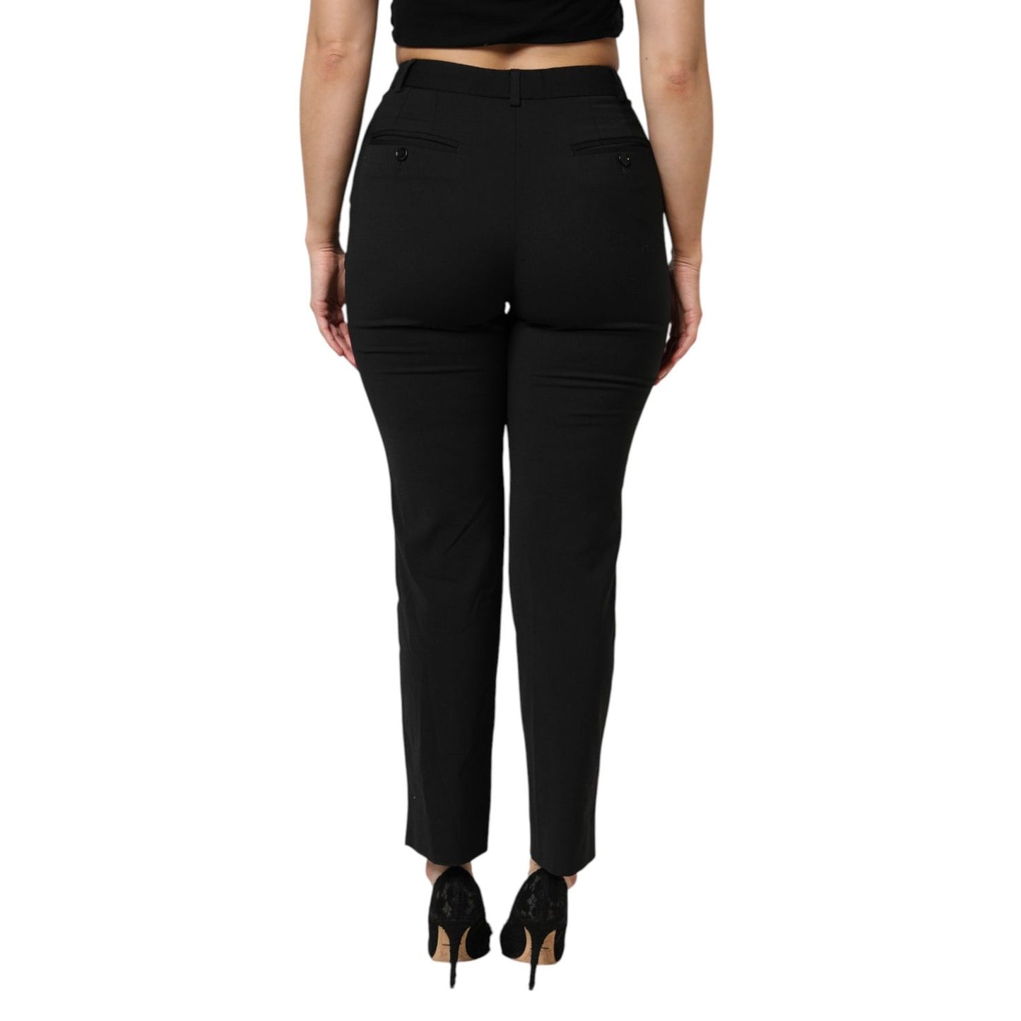 Dolce & Gabbana Black High Waisted Tapered STAFF Pants