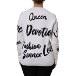 Dolce & Gabbana White Wool Knit Crew Neck Pullover Sweater THS87549-36