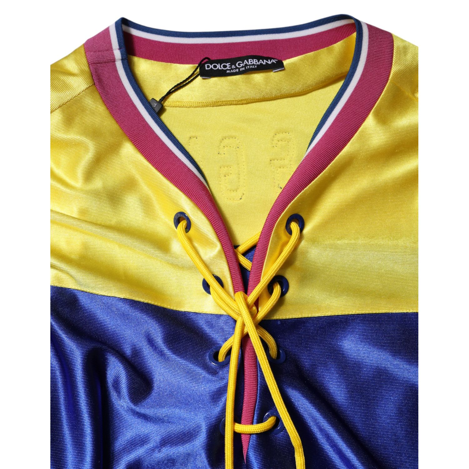 Dolce & Gabbana Multicolor Polyester Long Sleeves V-Neck Top