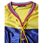 Dolce & Gabbana Multicolor Polyester Long Sleeves V-Neck Top TSH90380-40