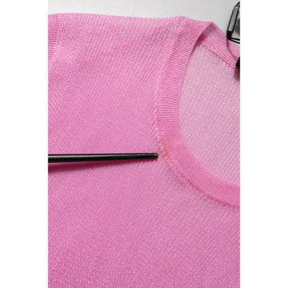 Dolce & Gabbana Pink Polyester Sleeveless Round Neck Tank Top