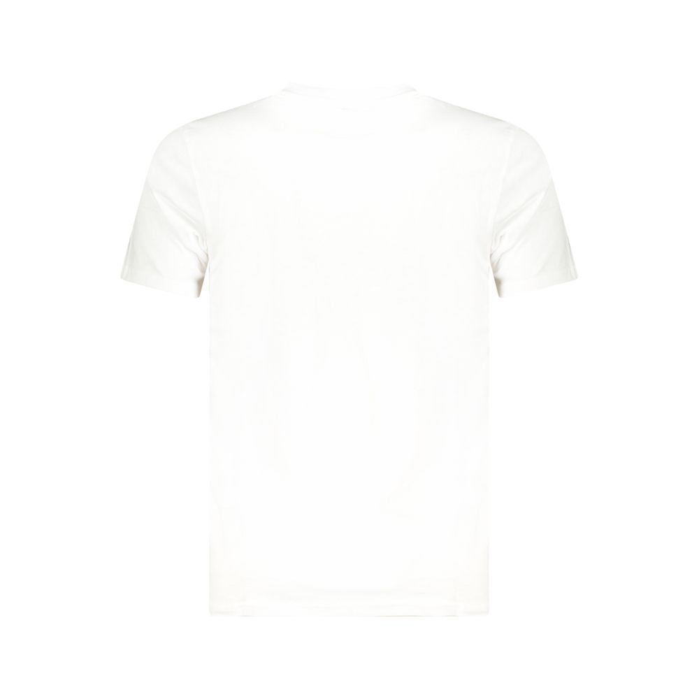 Back view of Cavalli Class White Cotton Men T-Shirt, showcasing premium material and design.