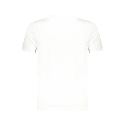 Back view of Cavalli Class White Cotton Men T-Shirt, showcasing premium material and design.