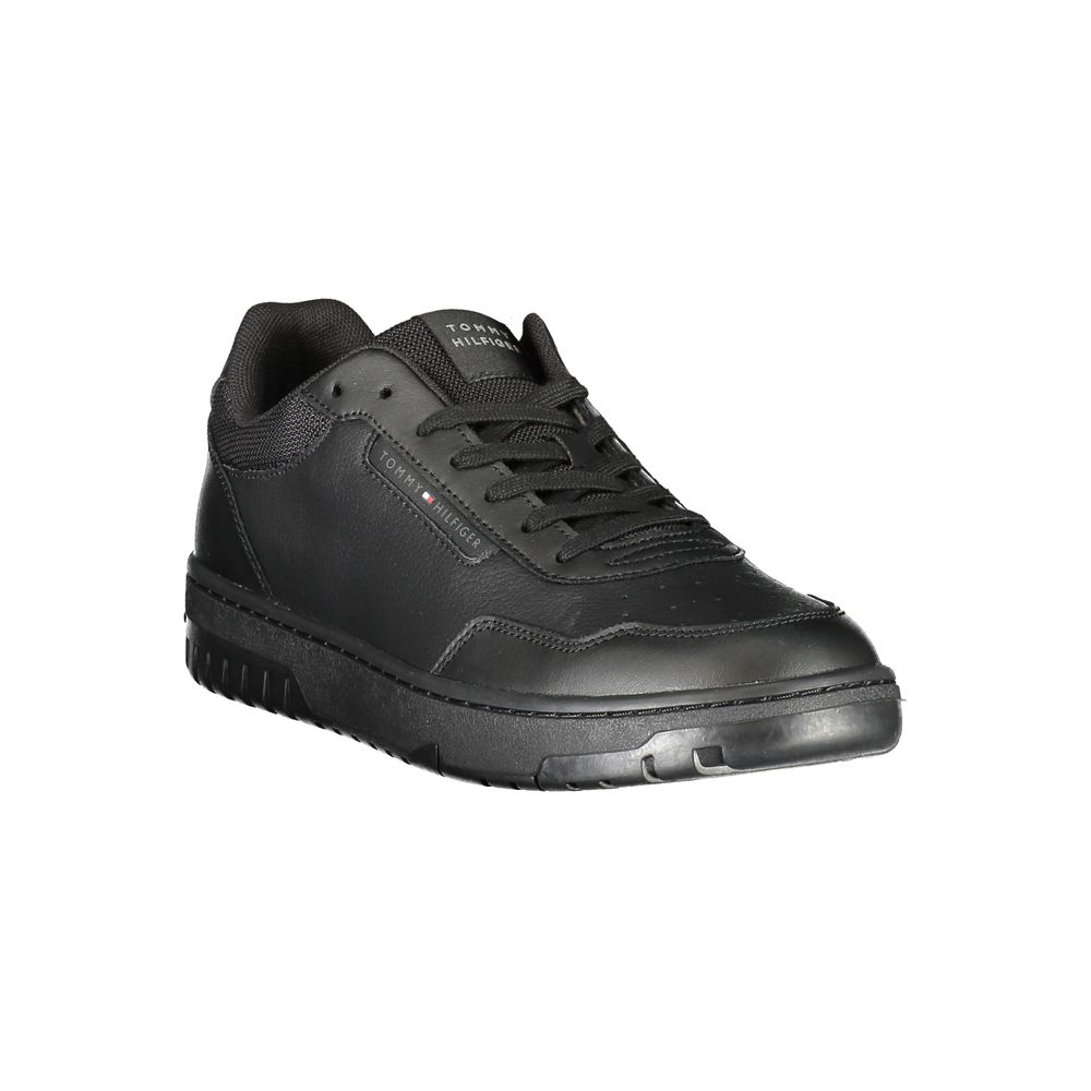 Tommy Hilfiger Black Leather Men Sneaker