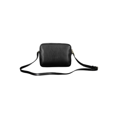 Calvin Klein Black Recycled Polyester Women Handbag with sleek design, external pocket, eco-friendly material, and adjustable strap