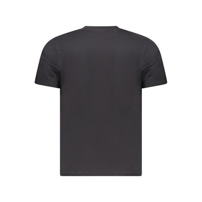 Back view of North Sails Black Cotton Men T-Shirt showcasing simple design and premium fabric quality.