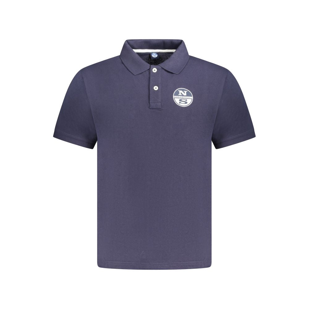 North Sails Blue Cotton Men Polo Shirt with logo emblem on chest