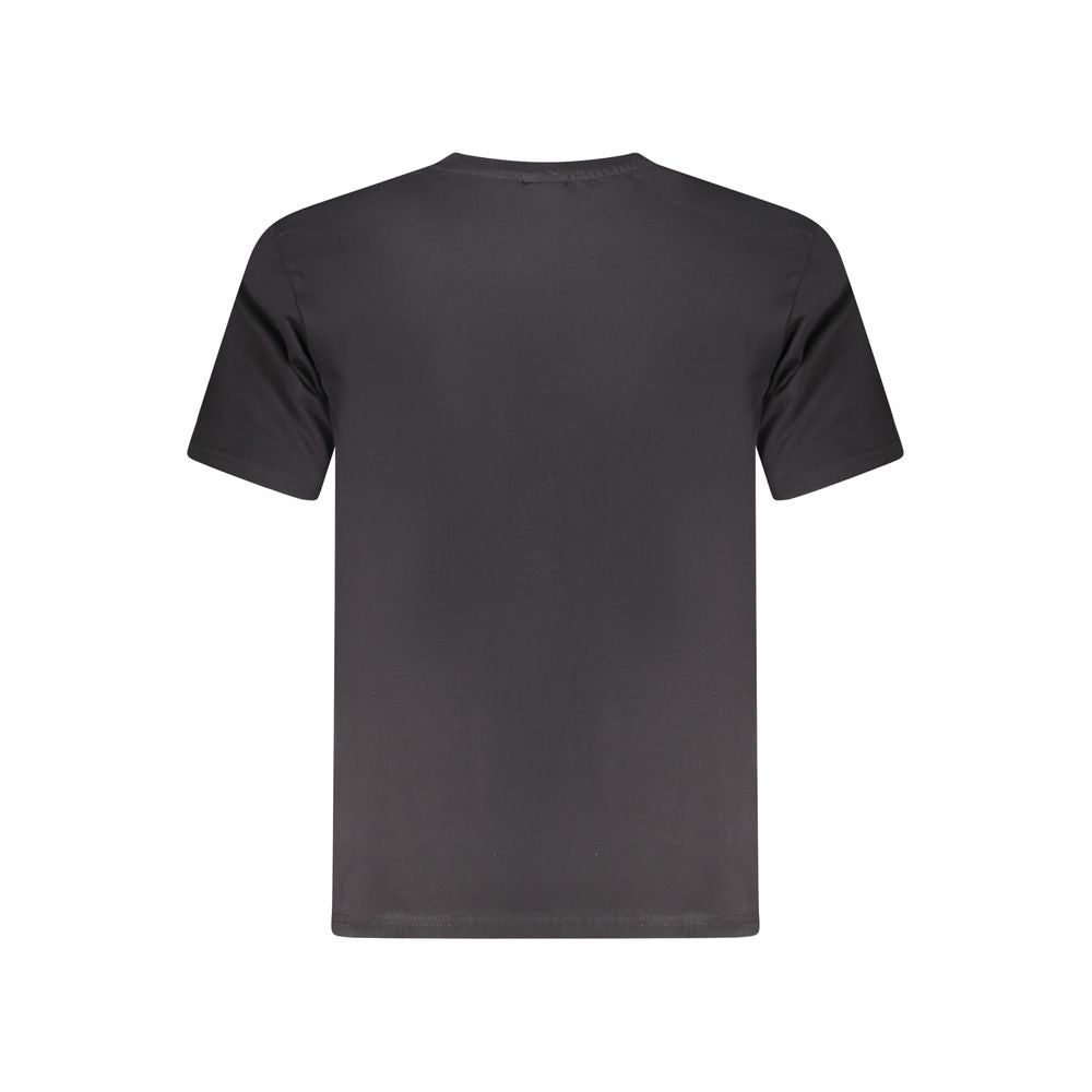 Rear view of North Sails Black Cotton Men T-Shirt showcasing soft cotton fabric and bold design ideal for casual wear.