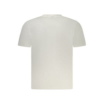 Back view of North Sails White Cotton Men T-Shirt featuring crew neck and sustainable craftsmanship.