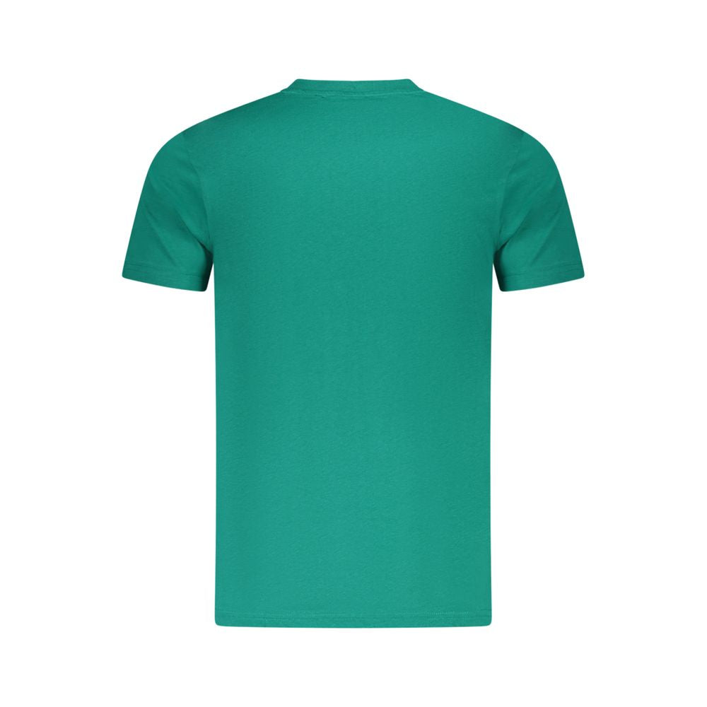 Cavalli Class Green Cotton Men T-Shirt, back view showcasing premium cotton fabric and bold design.