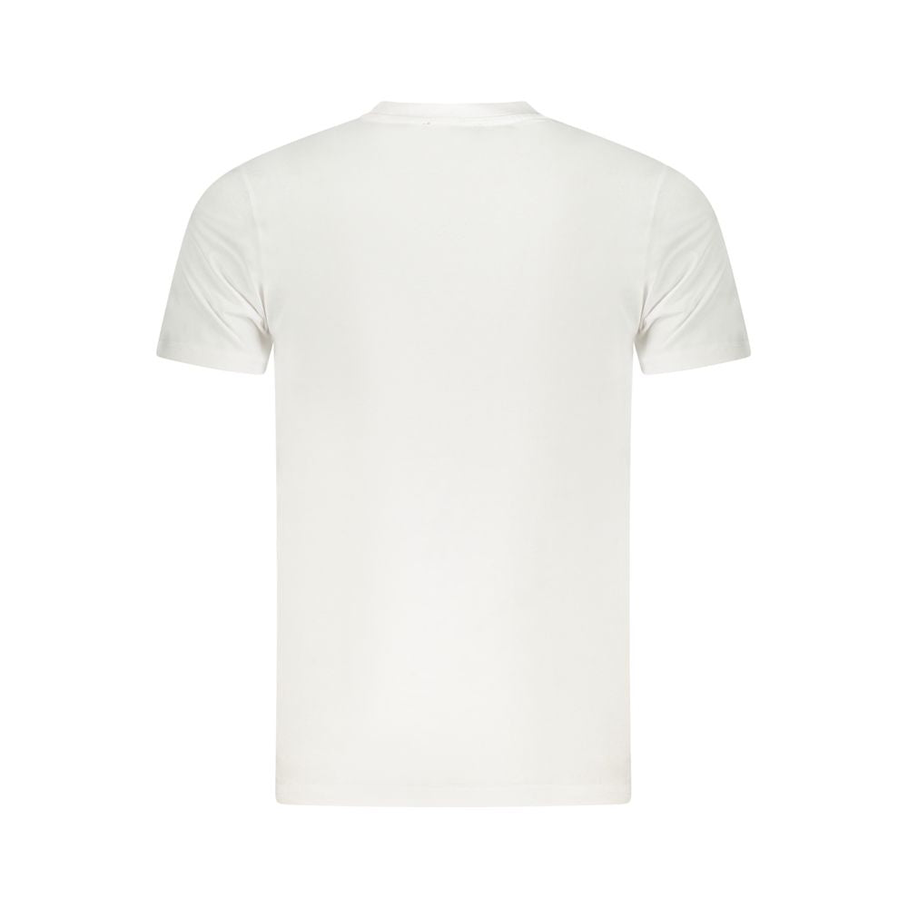 Back view of Cavalli Class White Cotton Mens TShirt showing classic crew neck design.