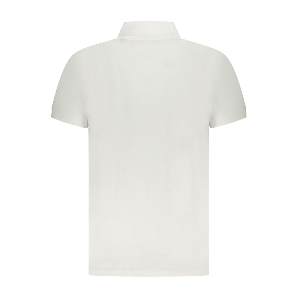 Cavalli Class White Cotton Men Polo Shirt
