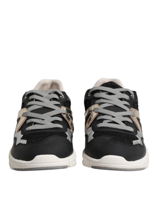 Dolce & Gabbana Multicolor Leather Suede Low Top Sneaker Shoes MV7253-40