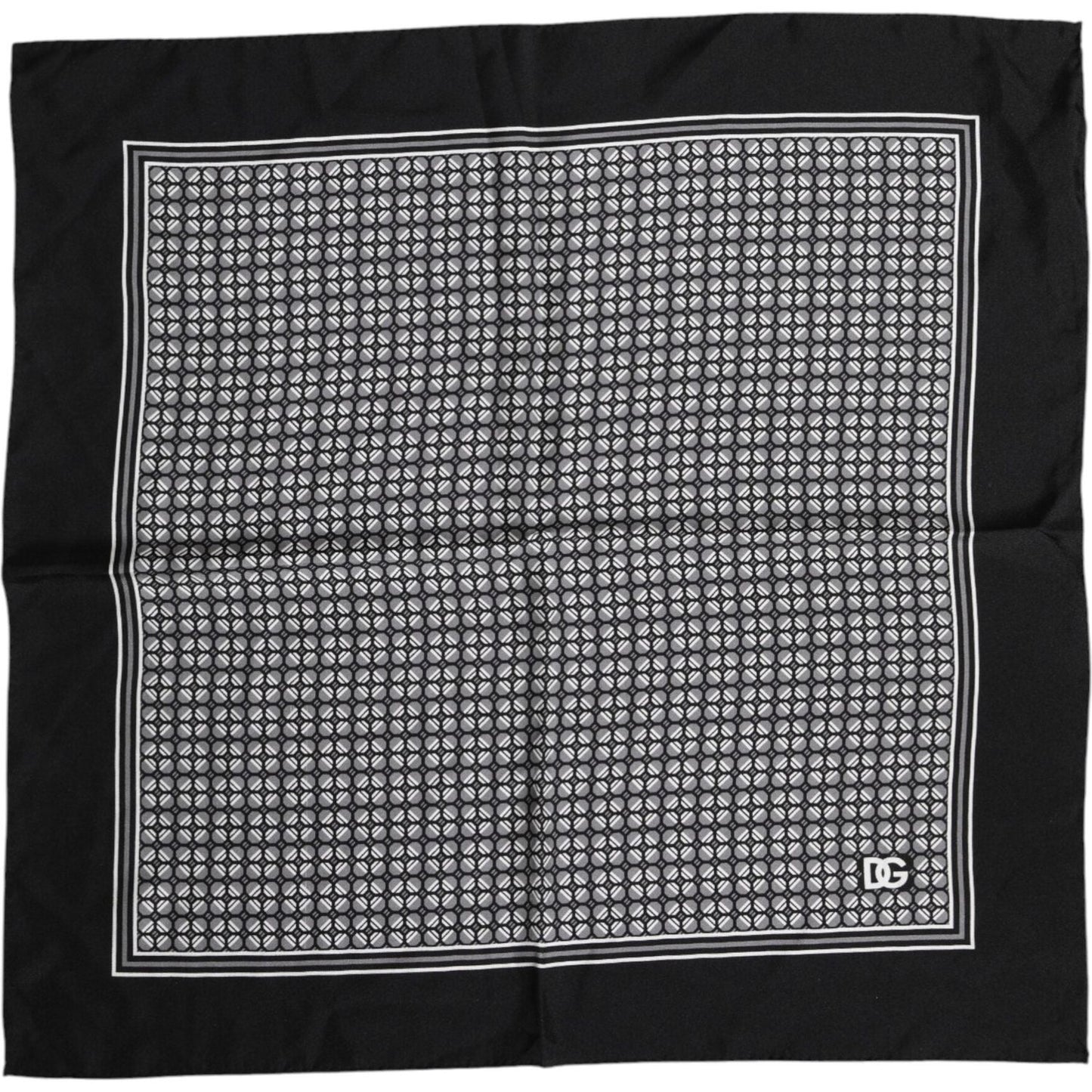 Dolce & Gabbana Black White Patterned Square Foulard Scarf