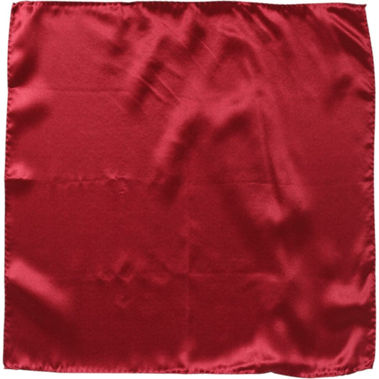 Dolce & Gabbana Red Solid Satin Silk Square Handkerchief Scarf