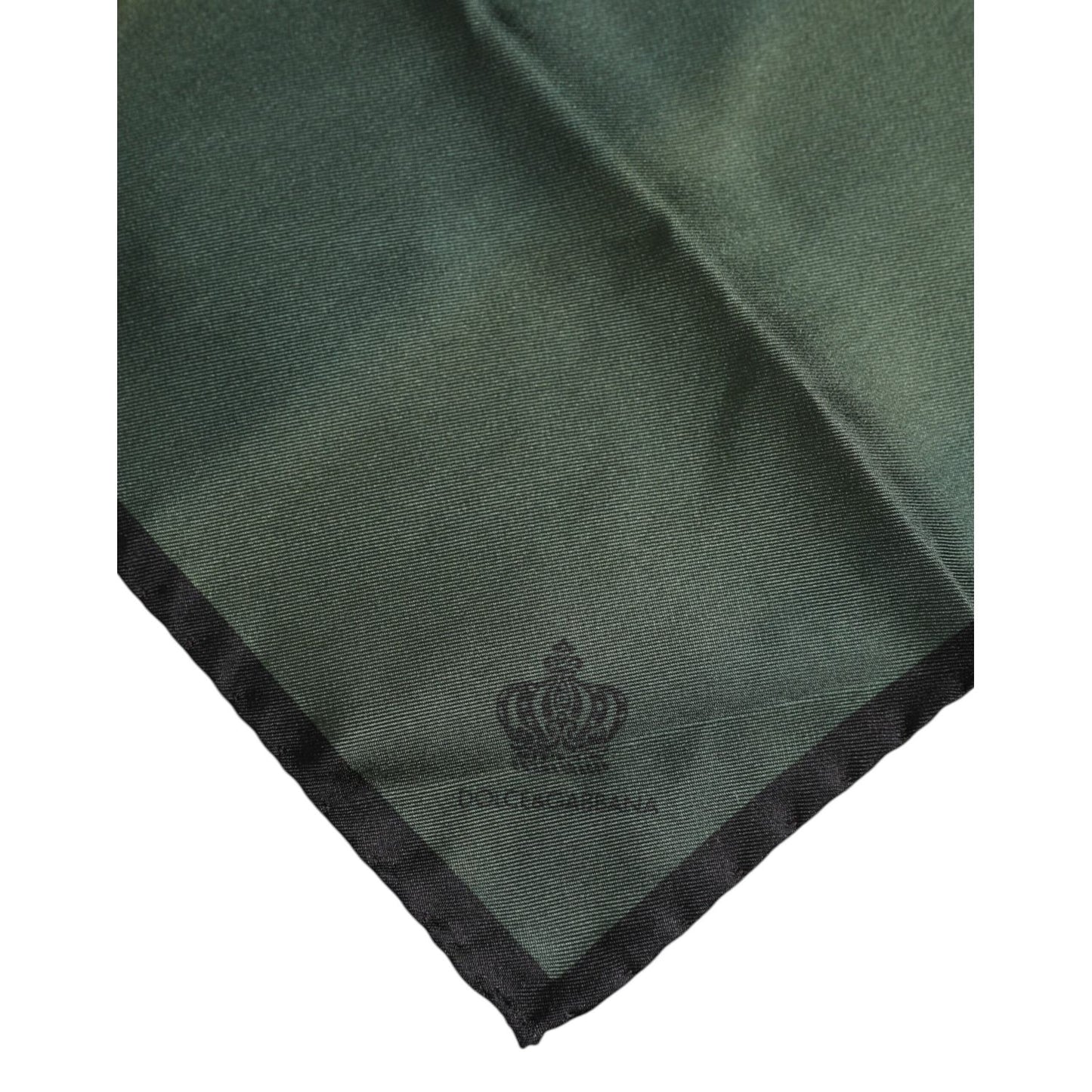 Dolce & Gabbana Green DG Crown Silk Square Men Foulard Scarf