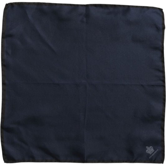 Dolce & Gabbana Blue DG Crown Silk Square Men Foulard Scarf