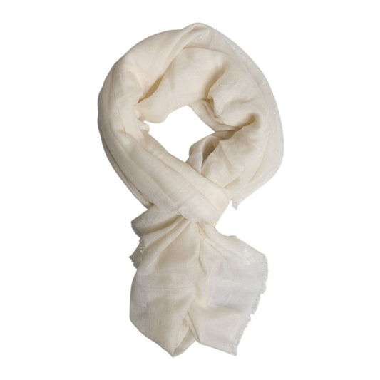 Dolce & Gabbana White Cashmere Neck Warmer Wrap Shawl Scarf