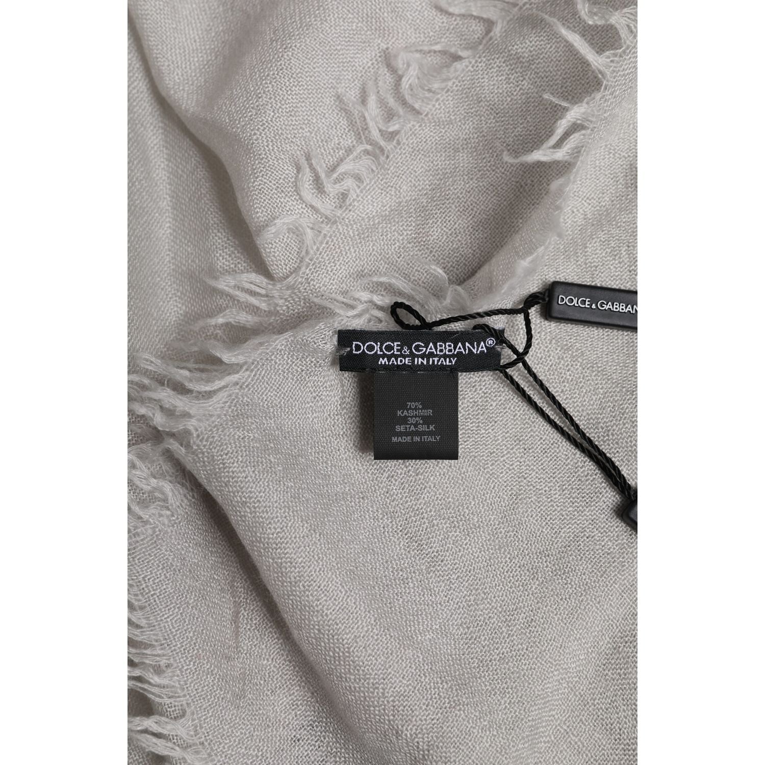 Dolce & Gabbana Gray DG Crown Neck Warmer Wrap Shawl Scarf