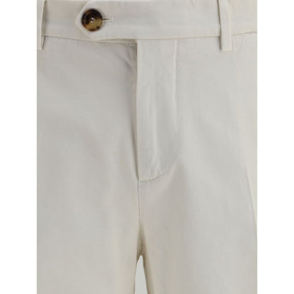Brunello Cucinelli White Cotton Casual Pants